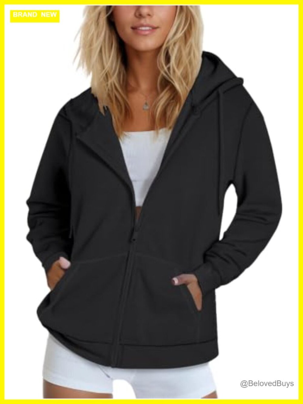 Zip Up Hoodie Long Sleeve Fleece Lined Sweatshirt